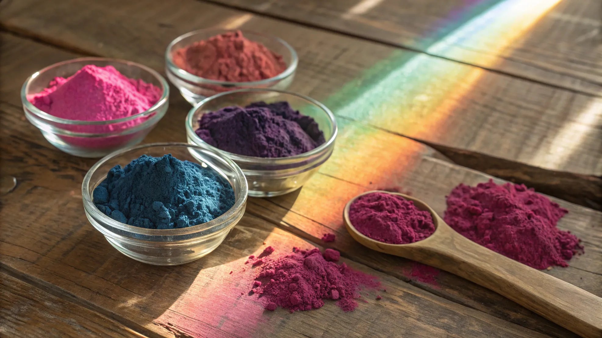 Naturligt färgglada superpulver för hälsosam matlagning