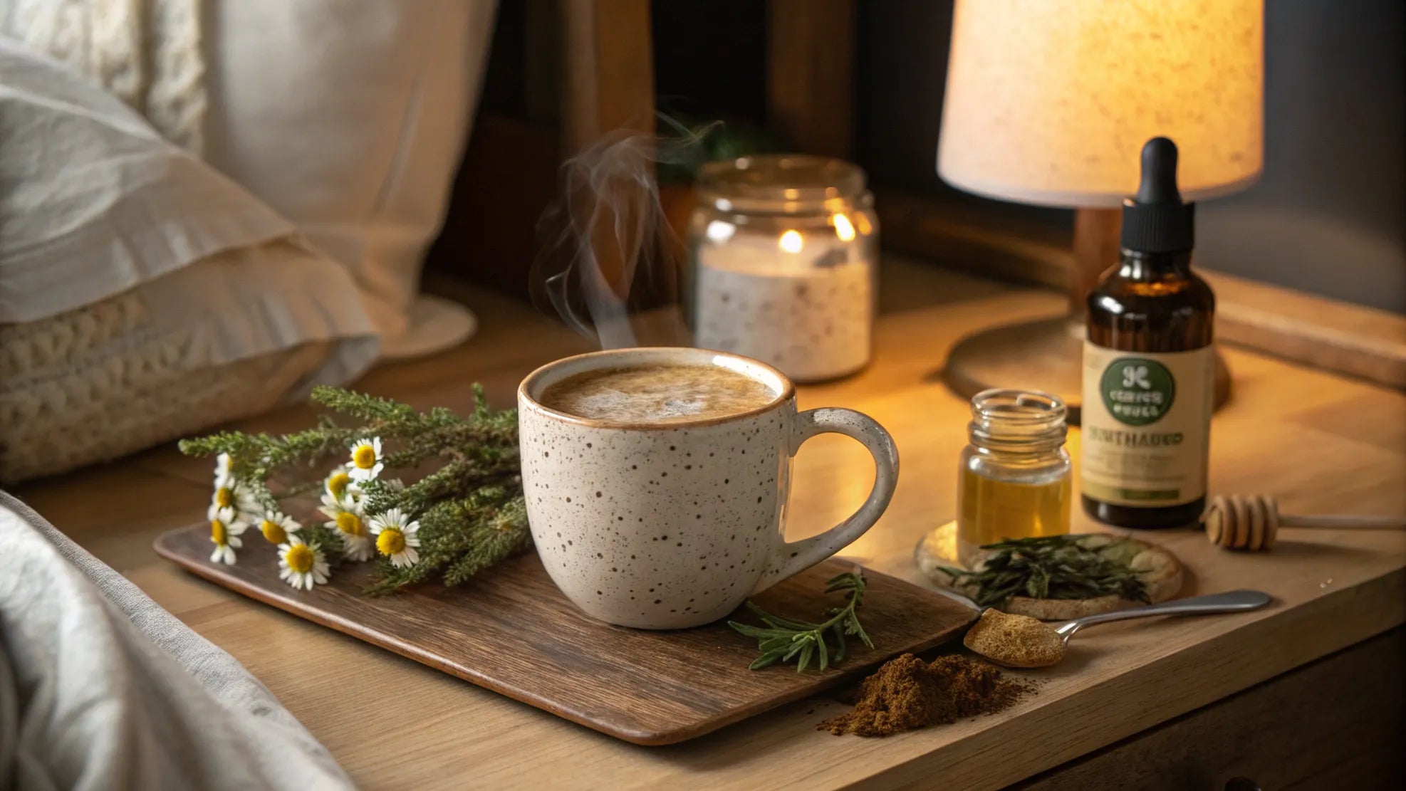 Lugnande kvällslatte med örter för bättre sömn