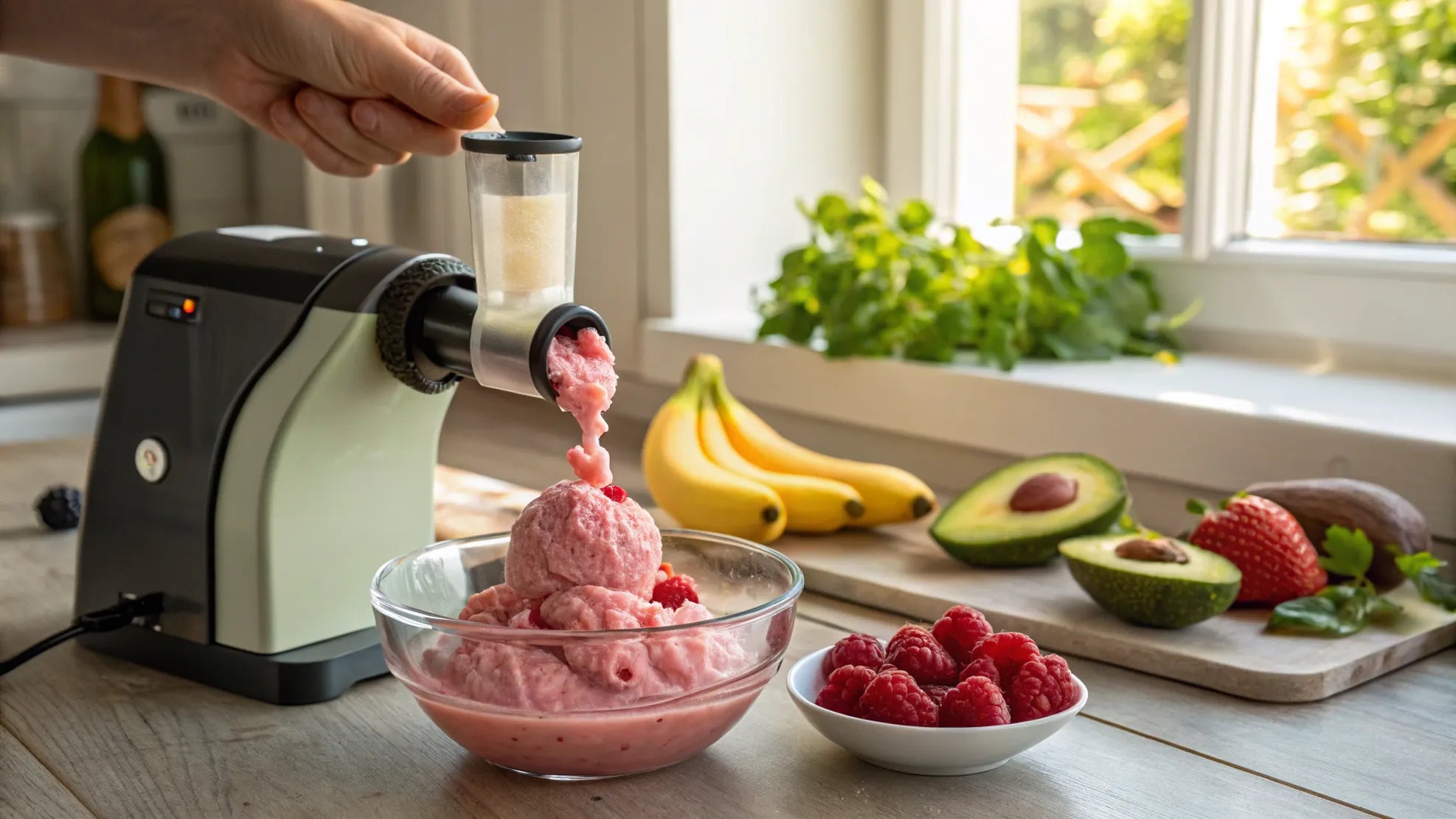 Hemgjord glass i juicemaskin med proteinpulver