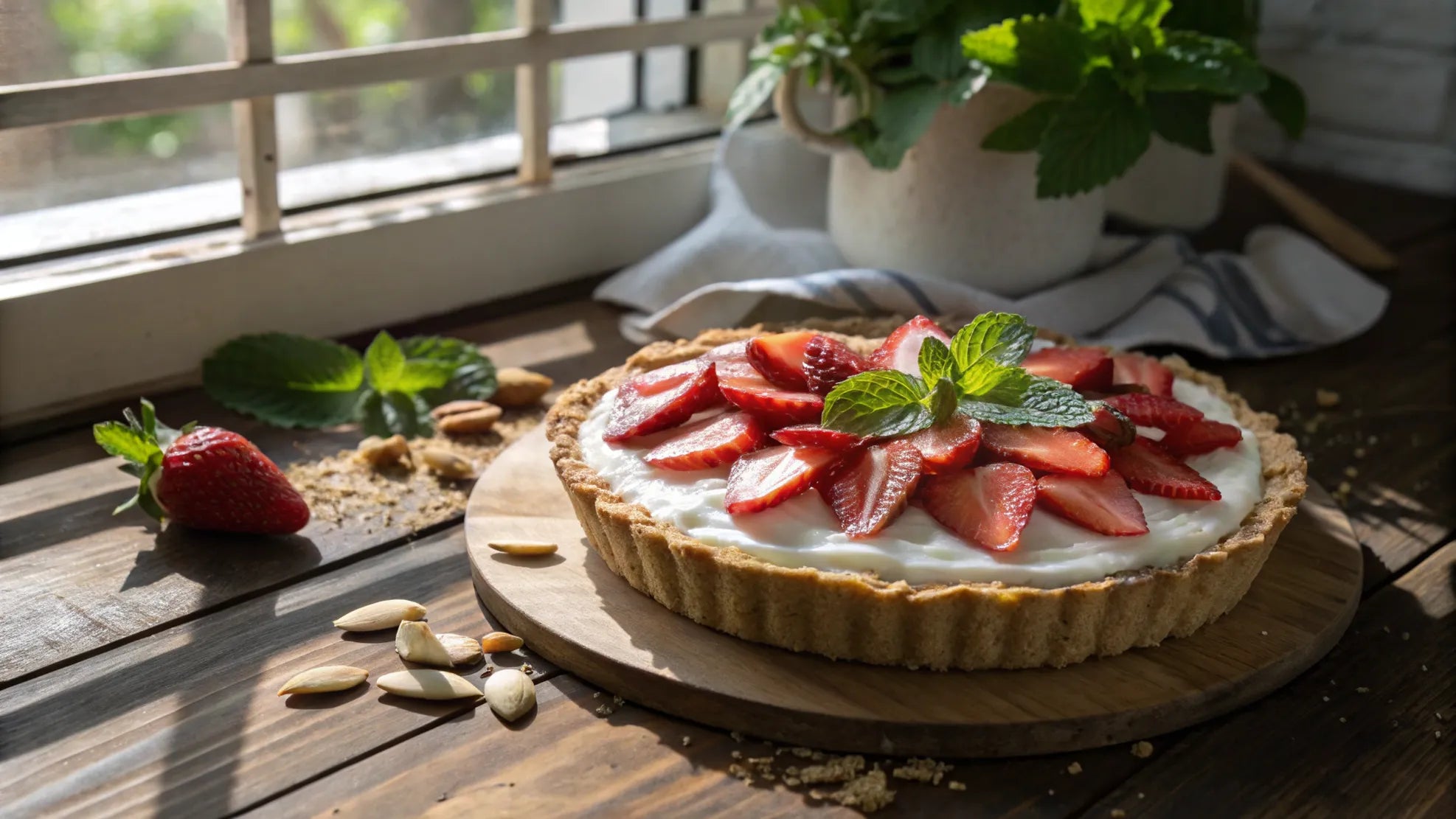 Glutenfri & vegansk jordgubbstårta med kokosolja