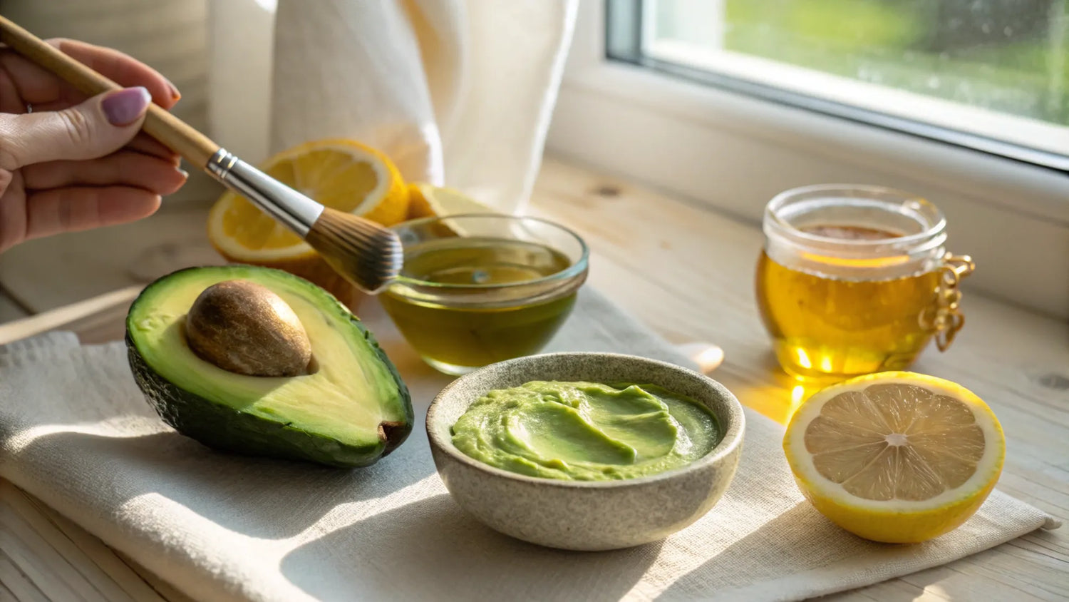 Naturlig ansiktsmask med avokado för alla hudtyper