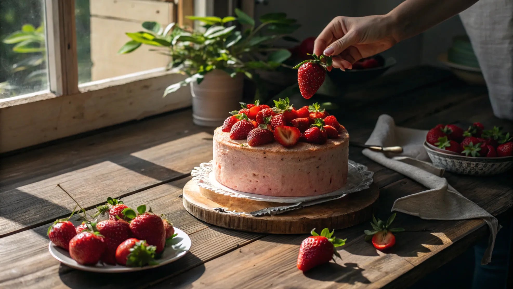Växtbaserad & Glutenfri Jordgubbstårta till Midsommar