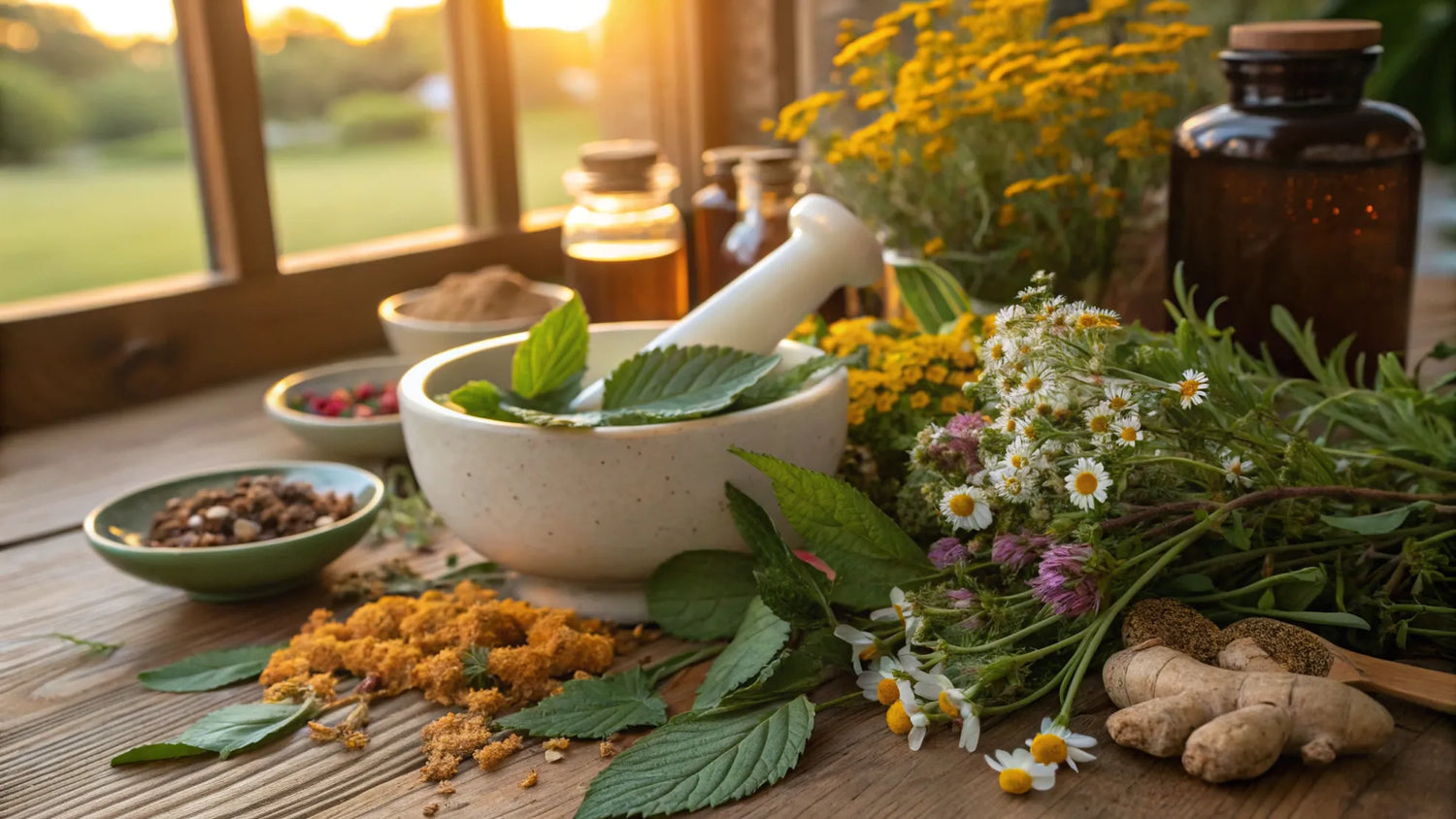 Naturlig balans genom menscykeln med örter