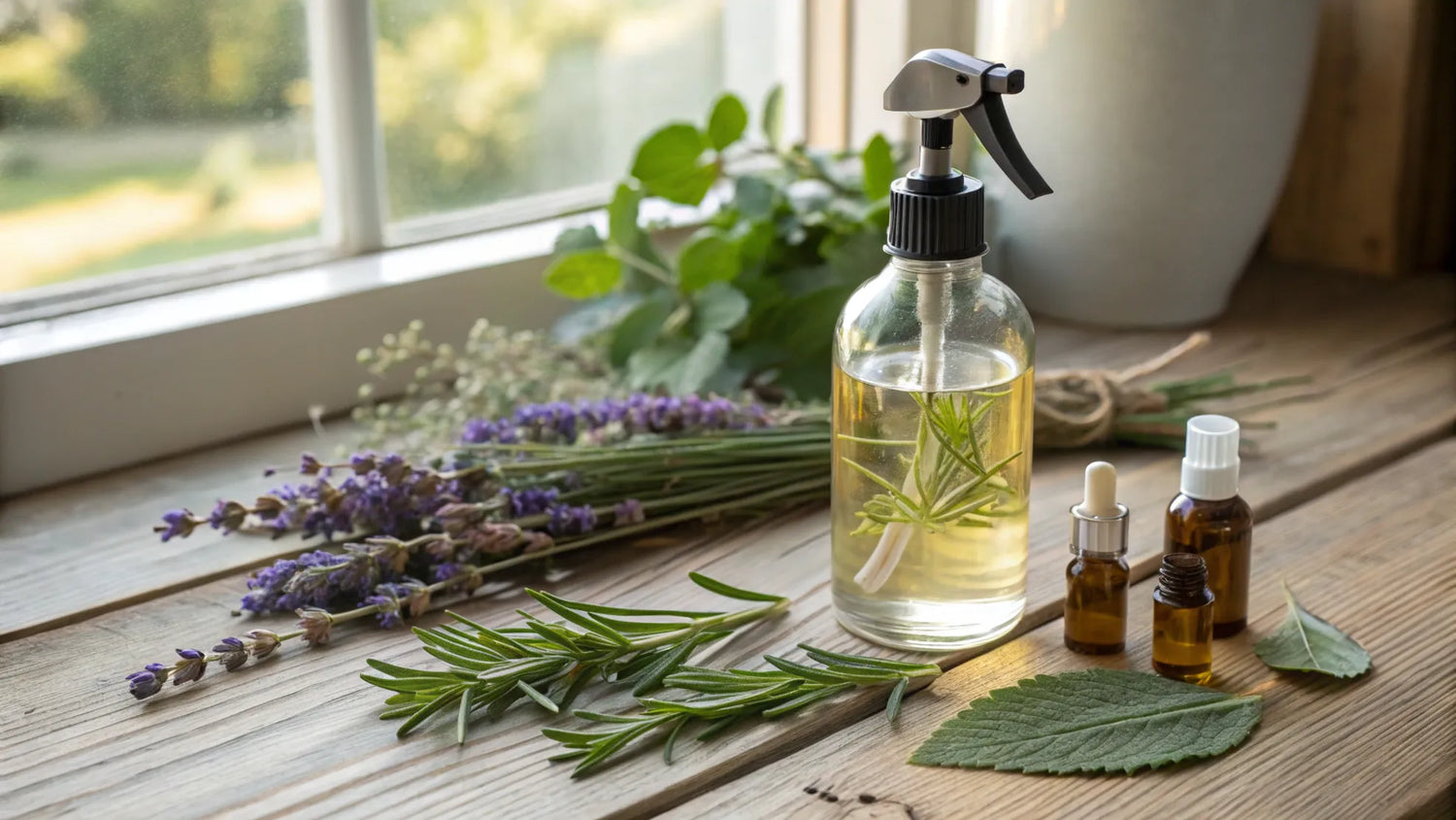 Hemgjord myggspray med eteriska oljor - naturligt skydd