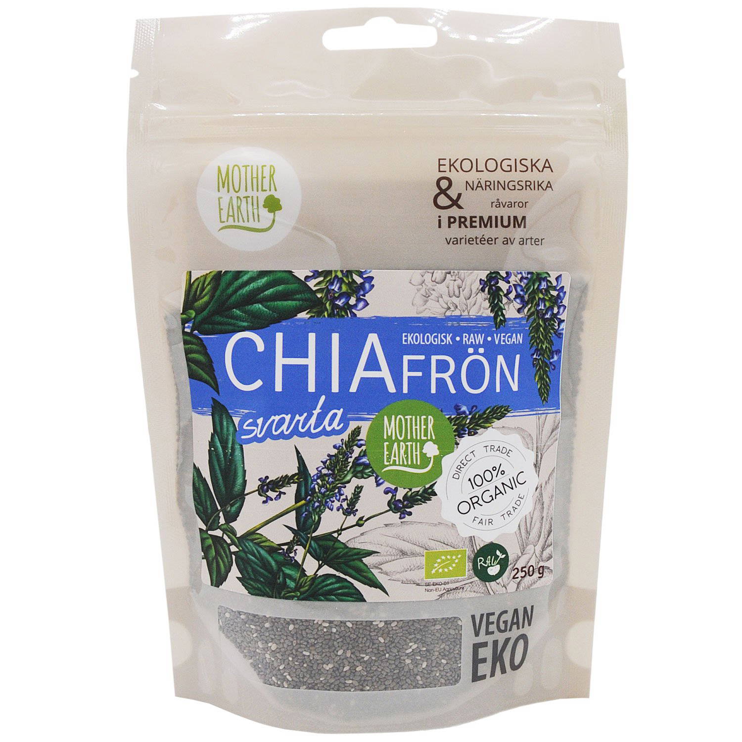 RAW Organic Black Chia Seeds 250 grams
