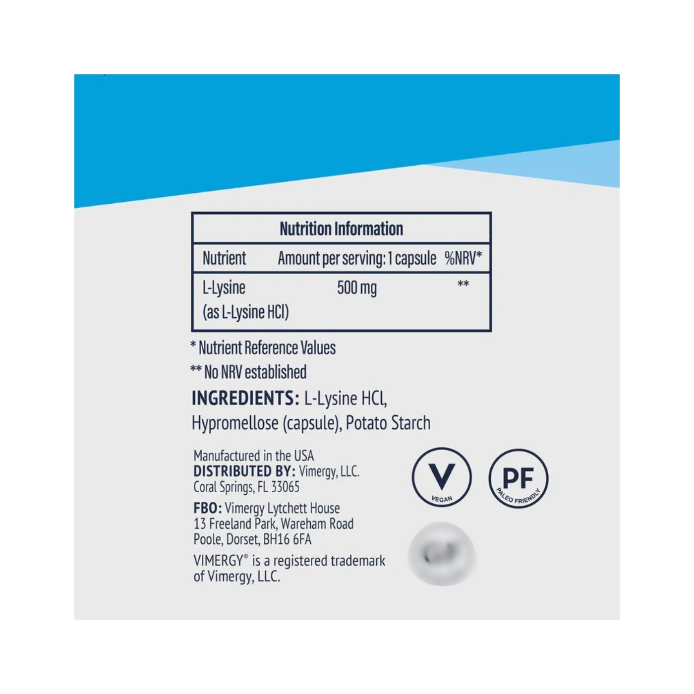 Vimergy L-Lysine, 270 kapslar