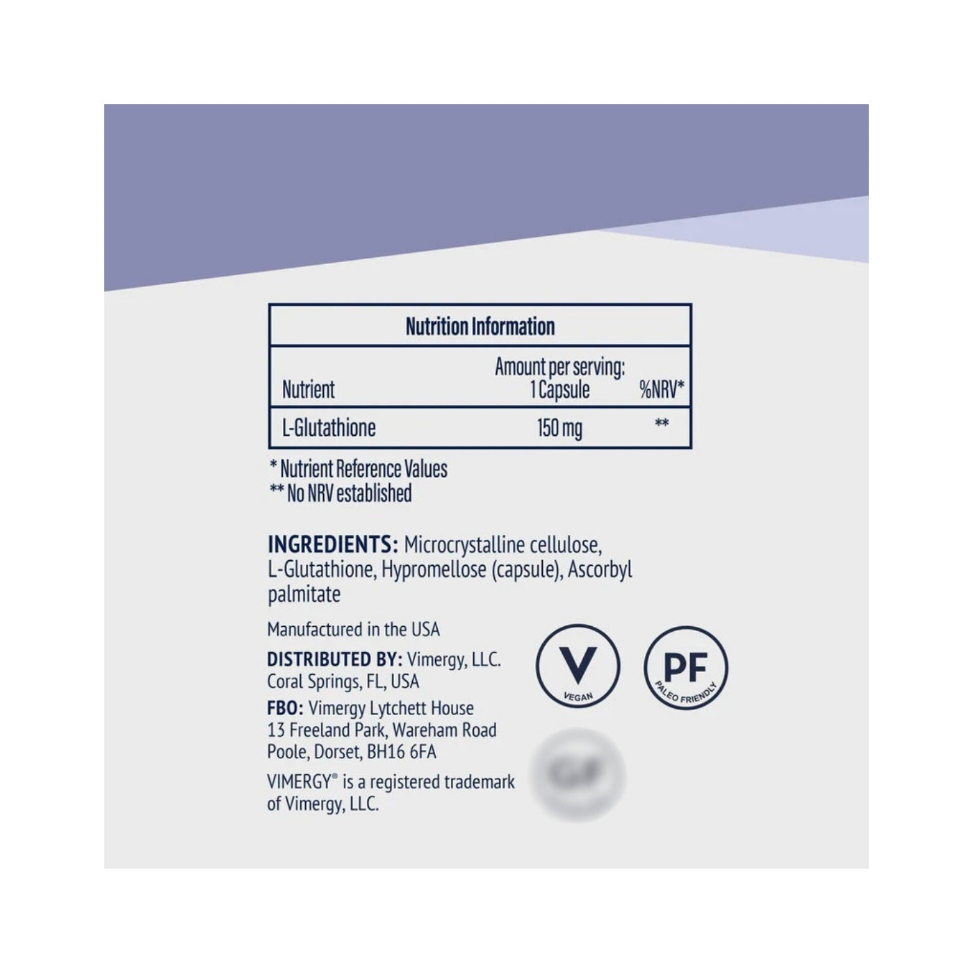 Vimergy Glutation / Glutathione, 60 kapslar