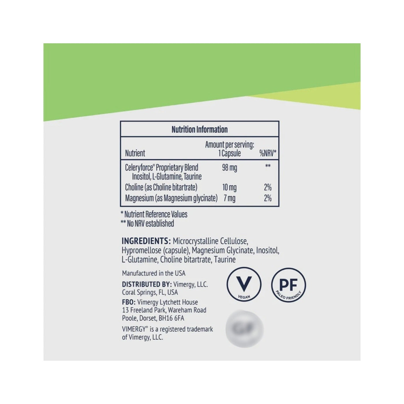 Vimergy Celeryforce, 60 capsules