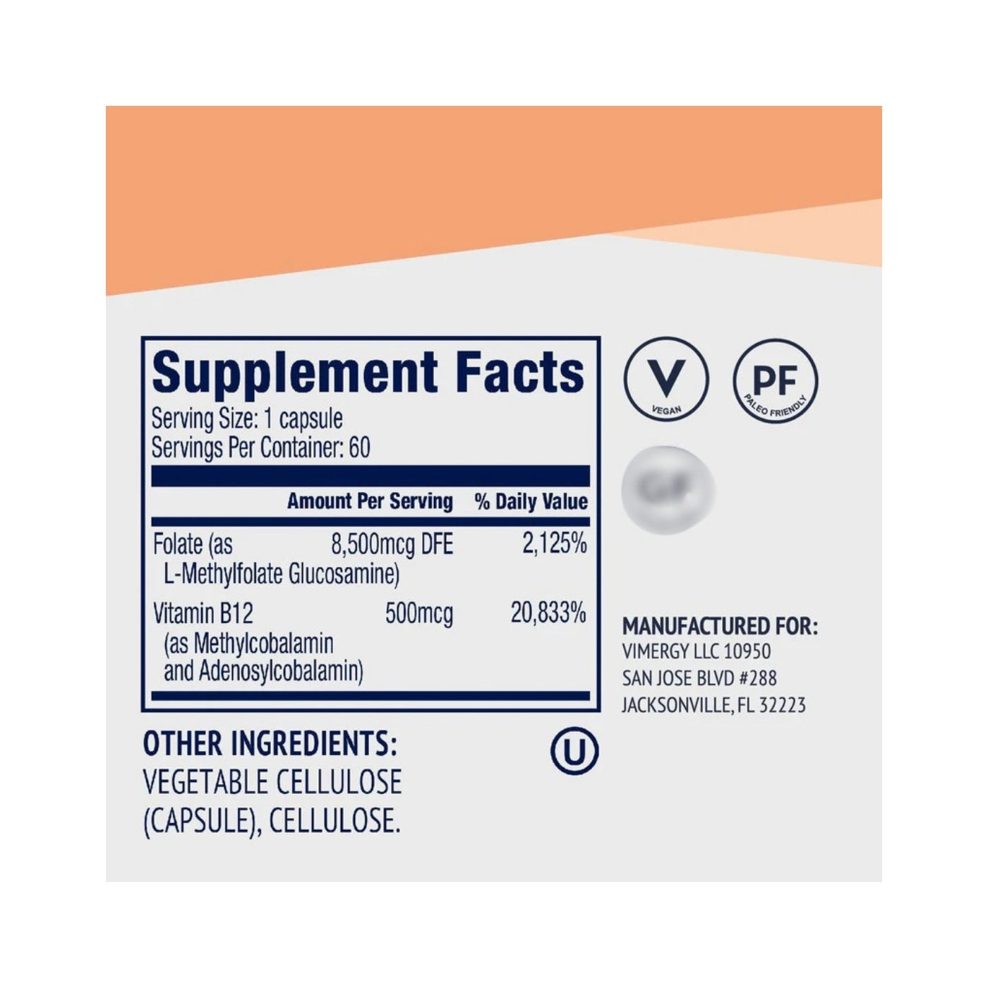 Vimergy 5-MTHF, 60 capsules