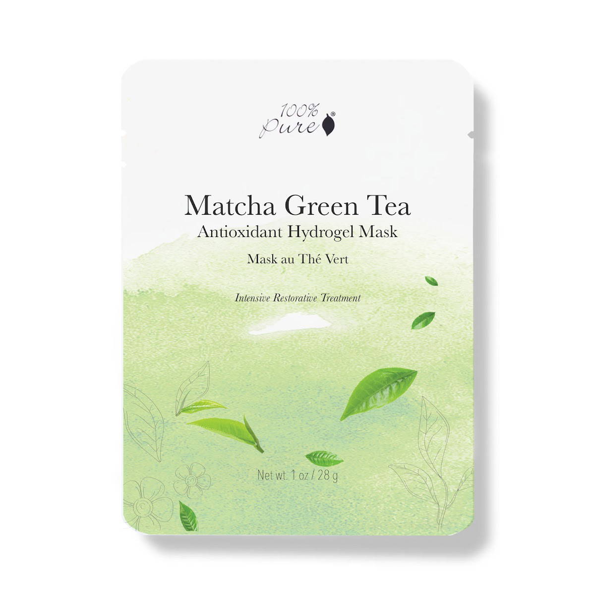 100% Pure - Matcha Green Tea Antioxidant Hydrogel Mask, 28 g
