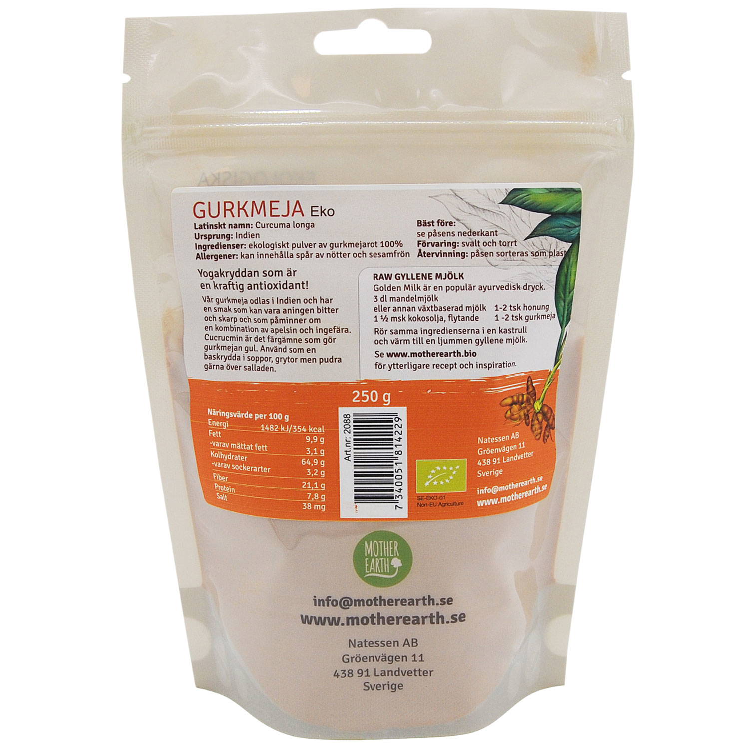 Organic Turmeric 250 grams