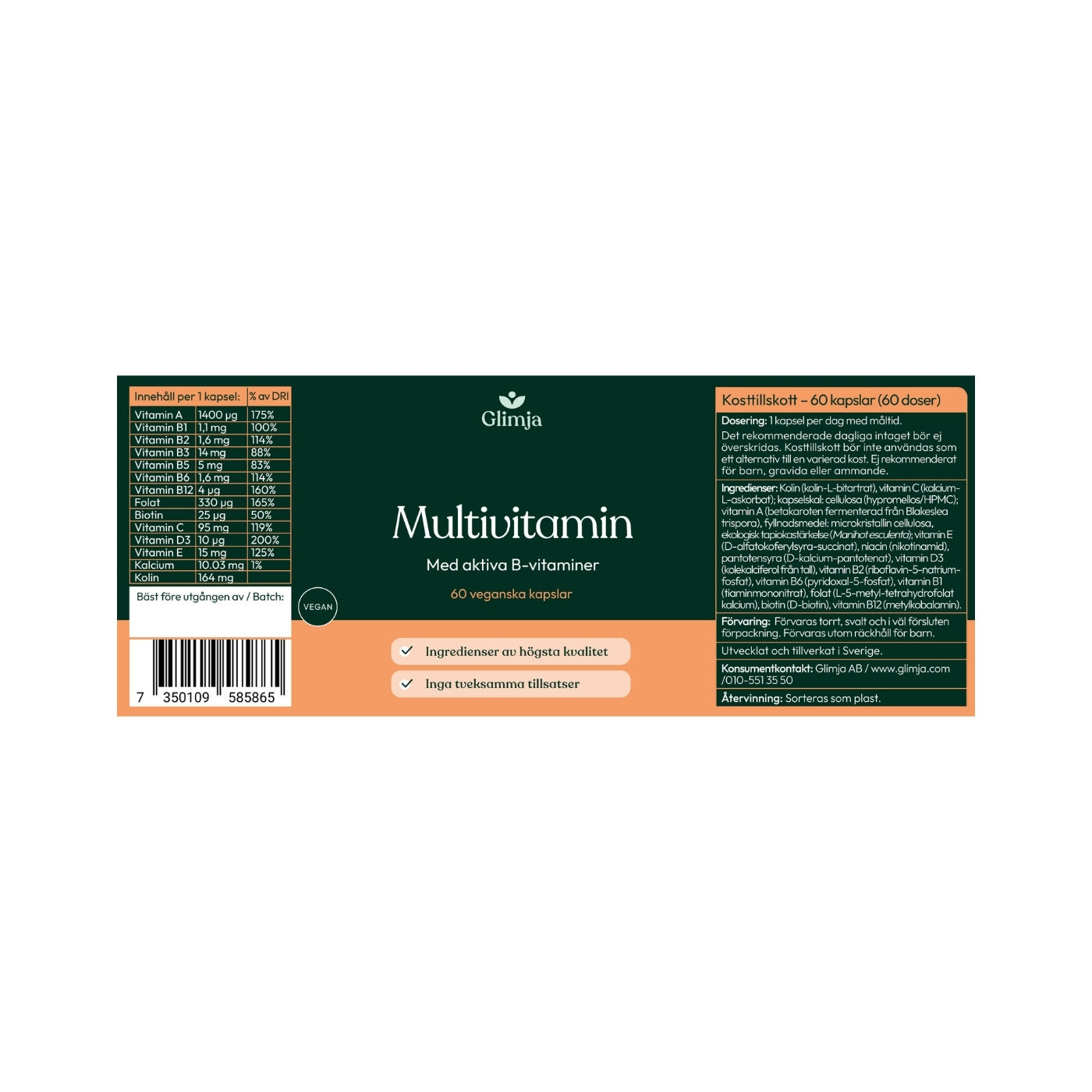 Multivitamin 60 capsules - Glimja