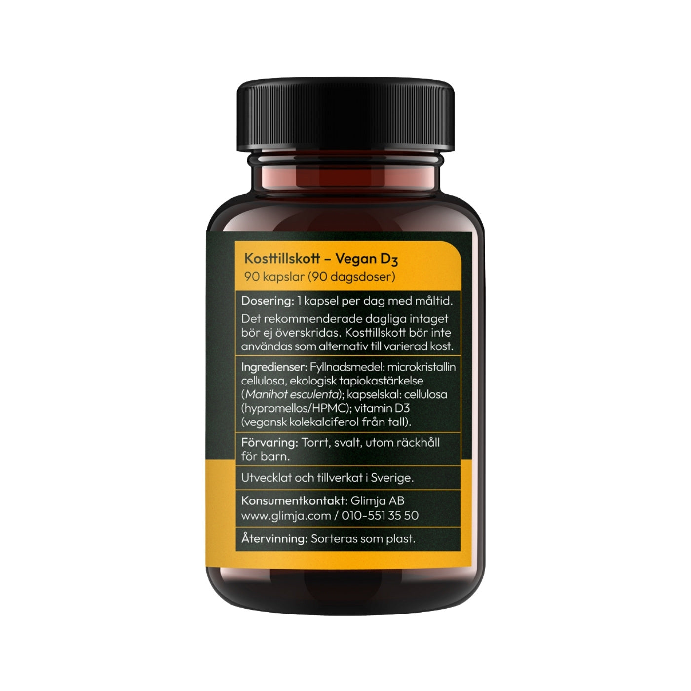 Vegan D3 Vitamin 55 µg 90 capsules - Glimja