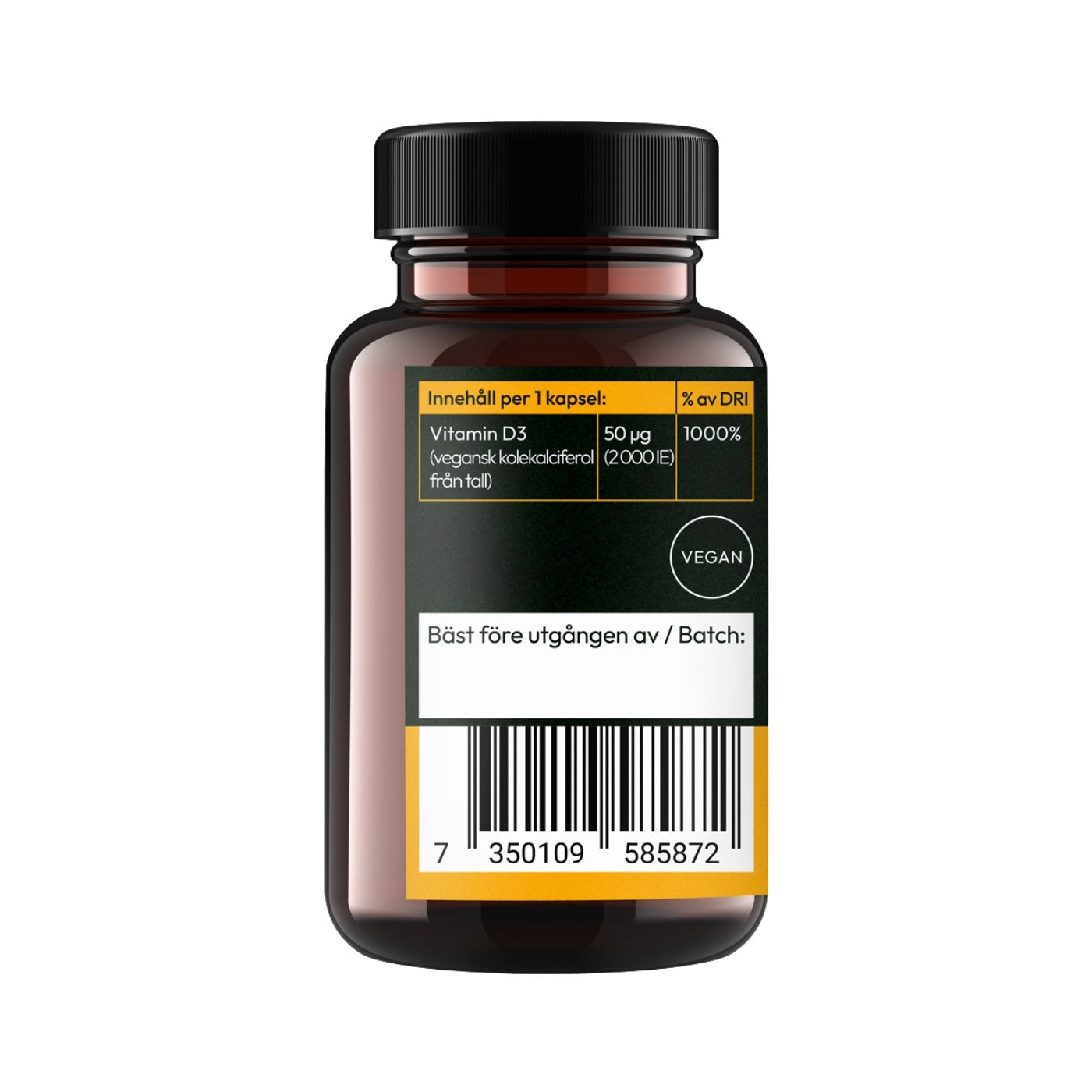 Vegan Vitamin D3 50 µg 2000 IU 90 capsules - Glimja