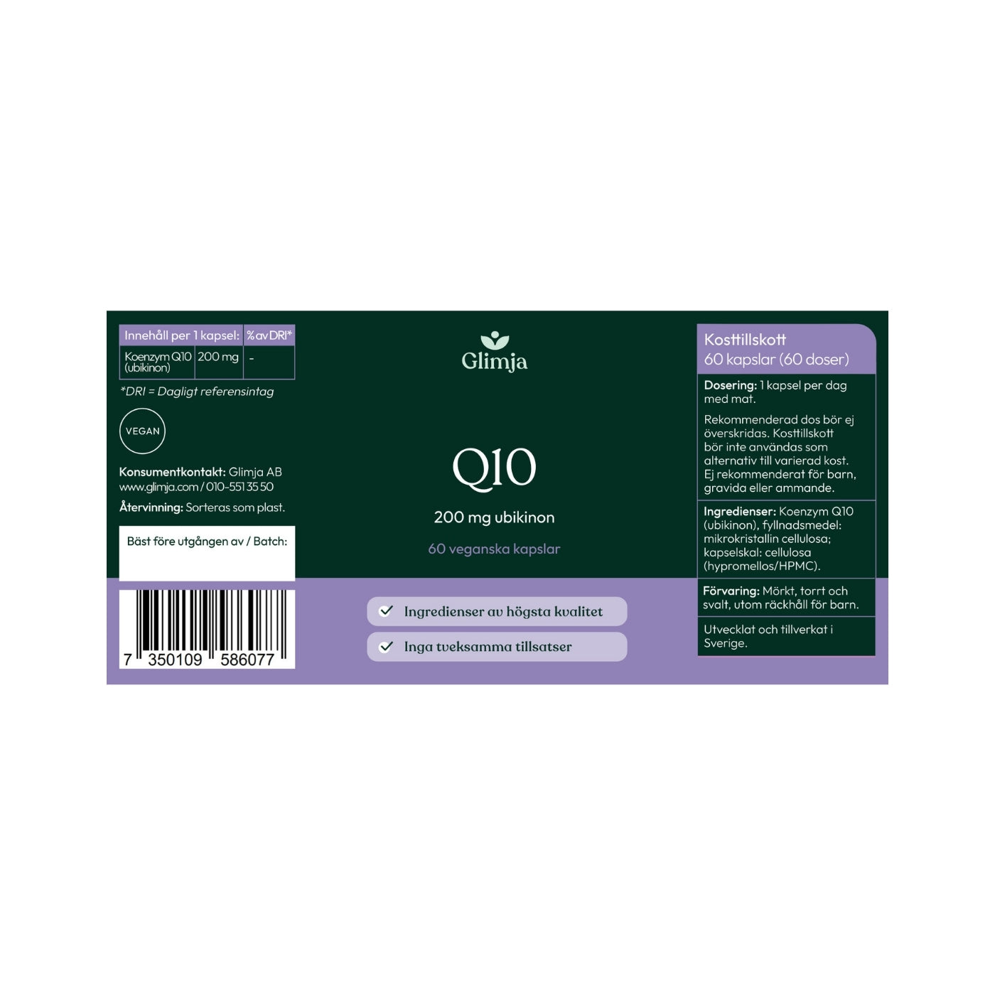 Q10 60 kapslar - Glimja