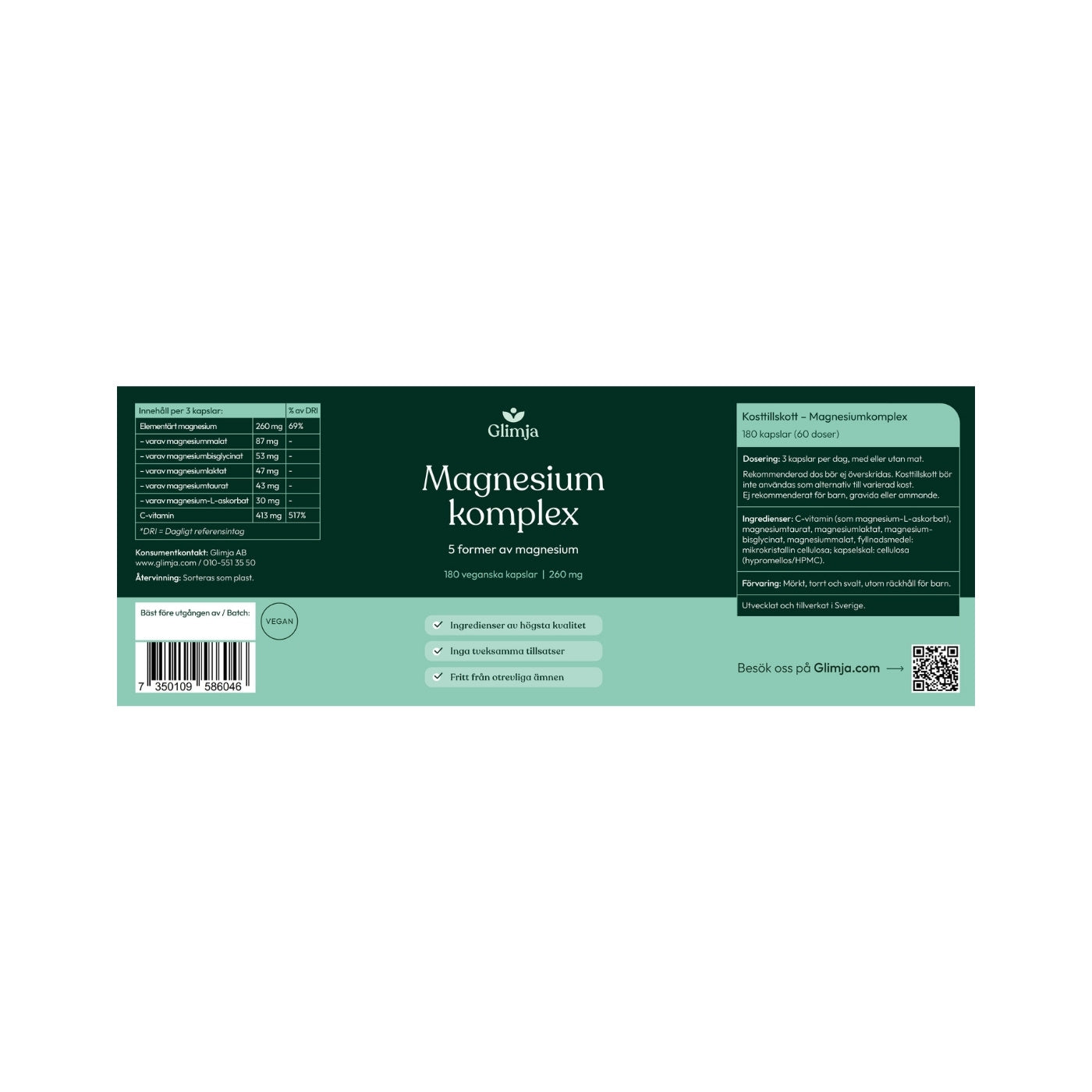 Magnesium Complex 180 capsules - Glimja