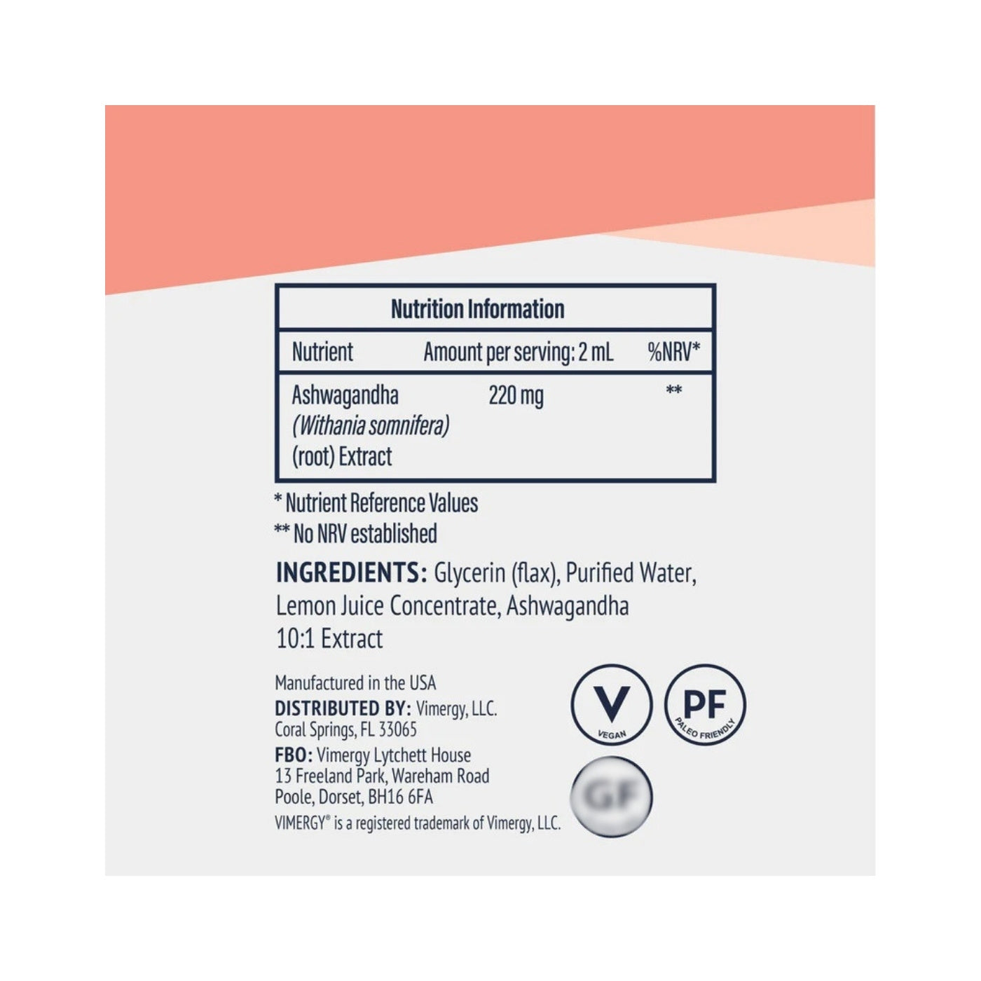 Vimergy Ashwagandha 10:1, 115 ml