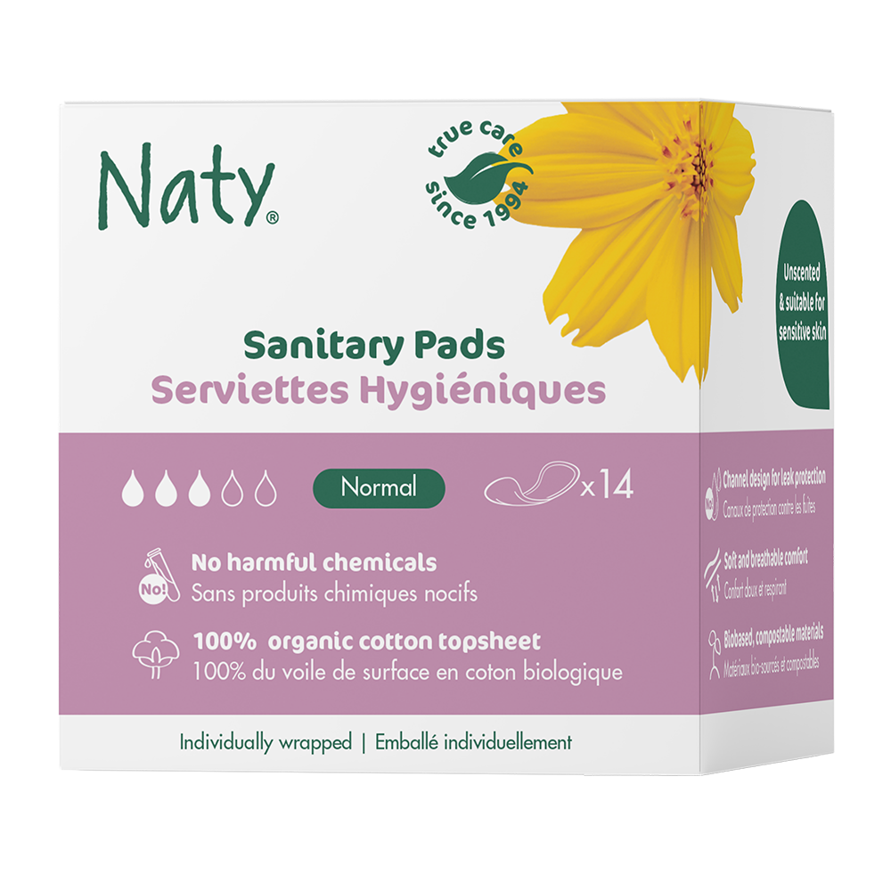Naty - Normal Pad without Wings, Biobased - 14 pcs