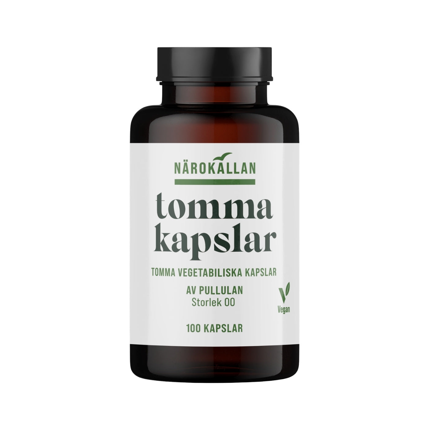 Närokällan Tomma vegetabiliska kapslar, 100 kapslar