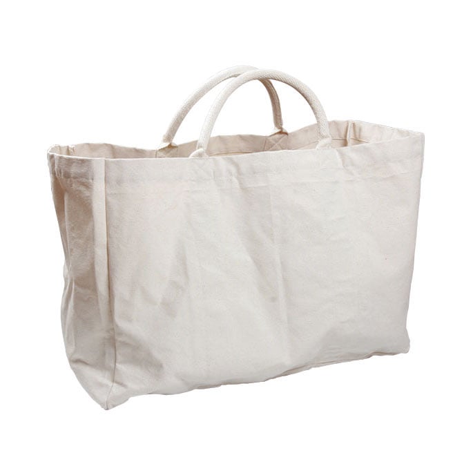 Ah! Table! - Large Shopping Bag in Organic Canvas Fabric - Natural White