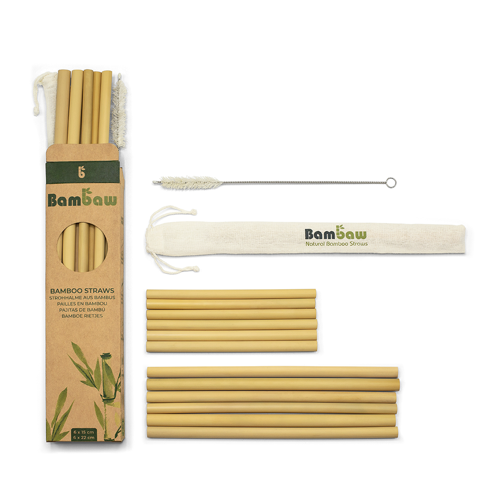 Bambaw - Straws in Organic Bamboo 14 cm + 22 cm