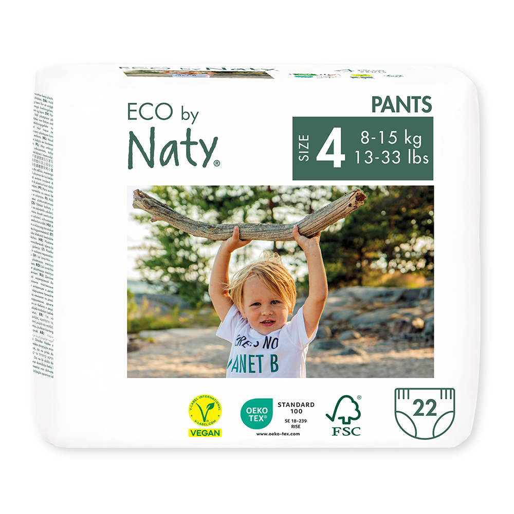 Naty - Organic Diaper Pants Size 4 (8-15 kg), 22 pcs