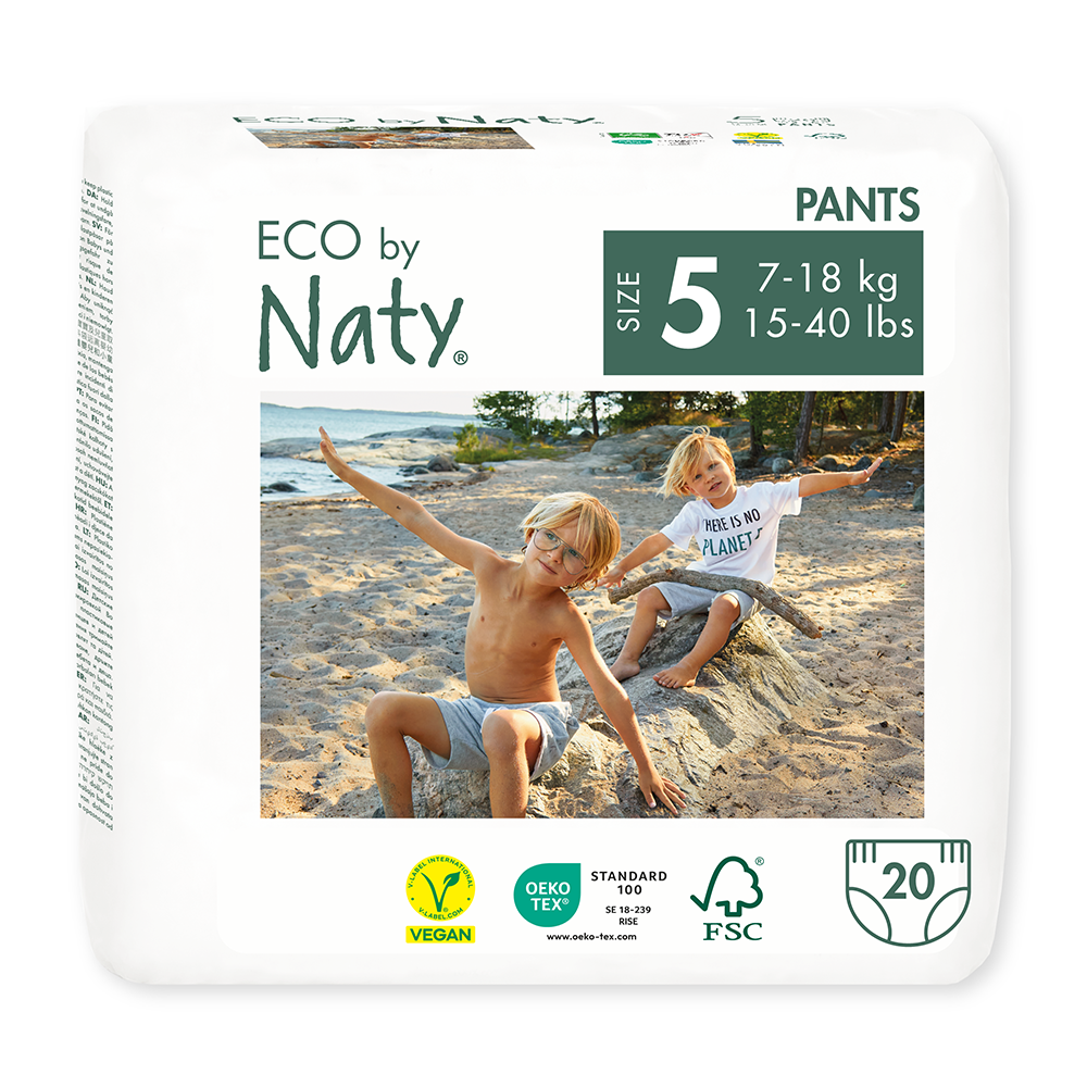 Naty - Organic Diaper Pants Size 5 (12-18 kg), 20 pcs