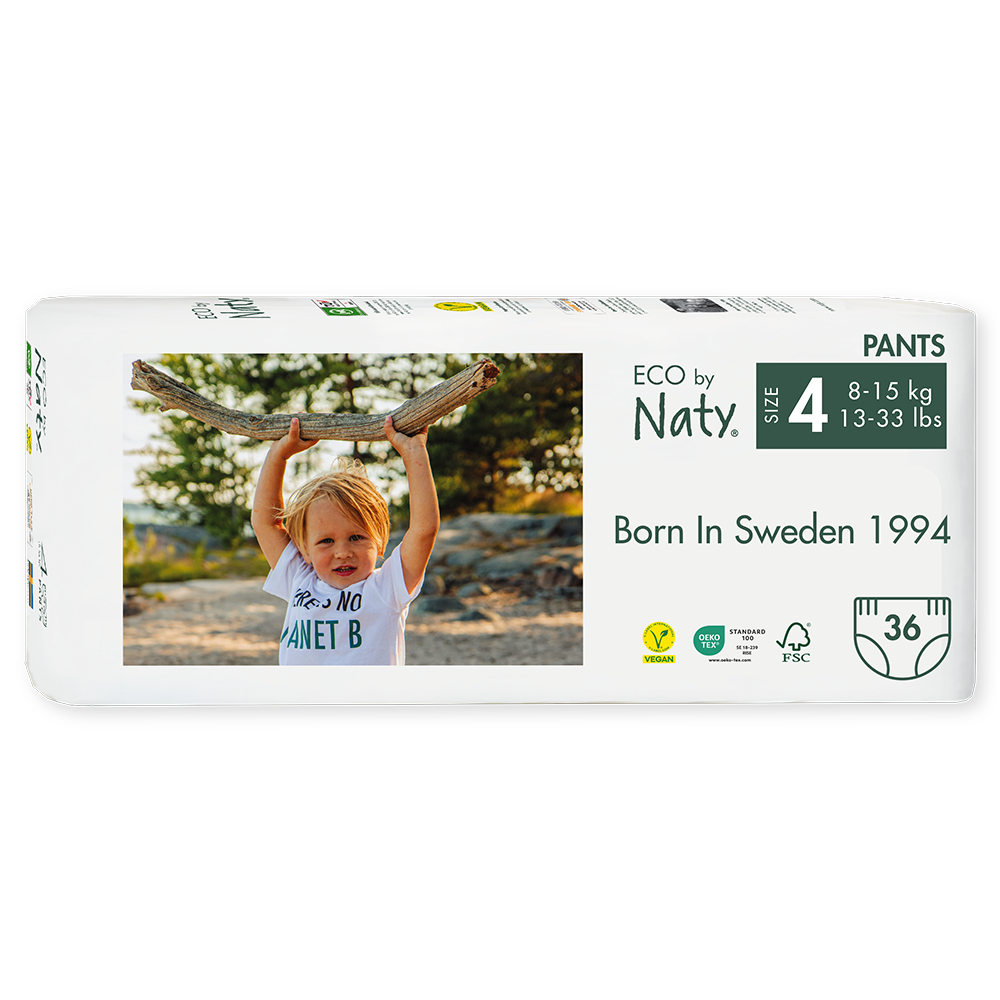 Naty - Organic Diaper Pants Size 4 (8-15 kg), 36 pcs