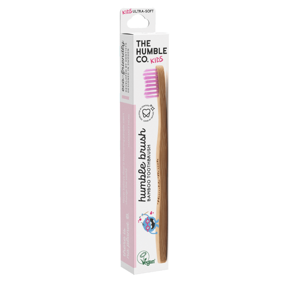 Humble Brush Organic Toothbrush Kids Ultra-Soft, Pink