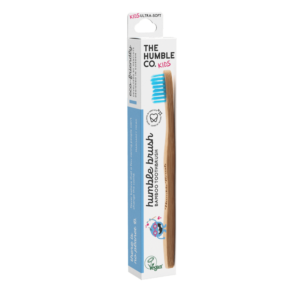 Humble Brush Organic Toothbrush Kids Ultra-Soft, Blue