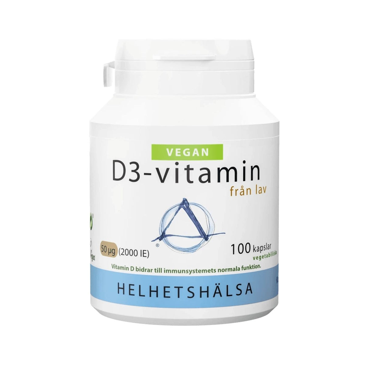 Vegan D3 vitamin 50 µg, 100 capsules