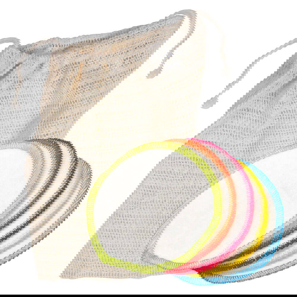 Cotton Pads of Organic Cotton GOTS Colored - Bag 10-pack