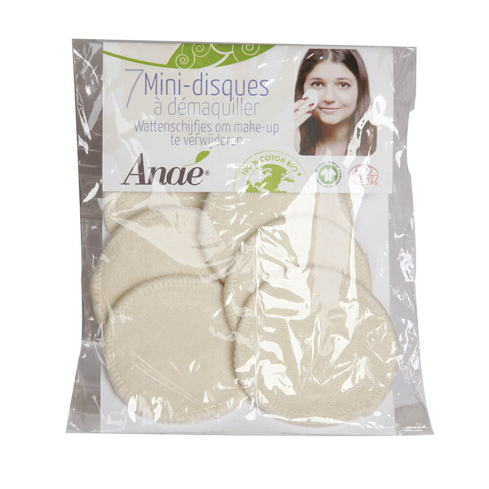 Mini Cotton Pads of Organic Cotton GOTS - Natural White 7-pack