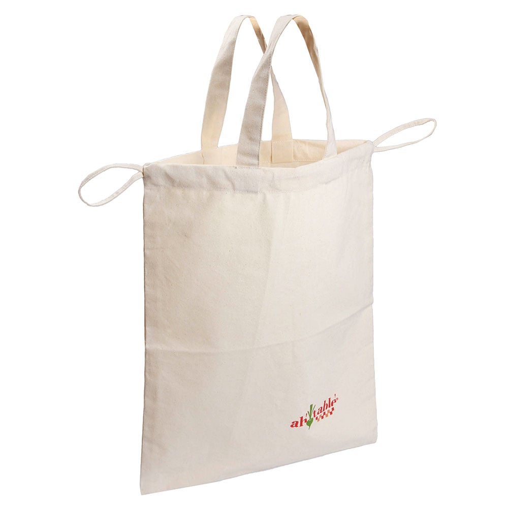 Organic Bread Bag with Handle and Drawstring - GOTS