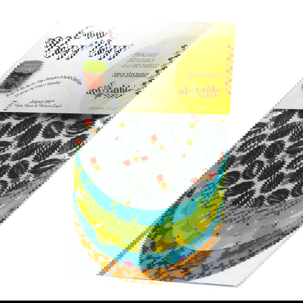 Bizz Bizz Organic Beeswax Wraps GOTS - Round Mini Patchwork 6-pack