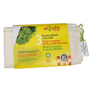 Organic Drawstring Cotton Bag GOTS Certified - XL, 3-pack