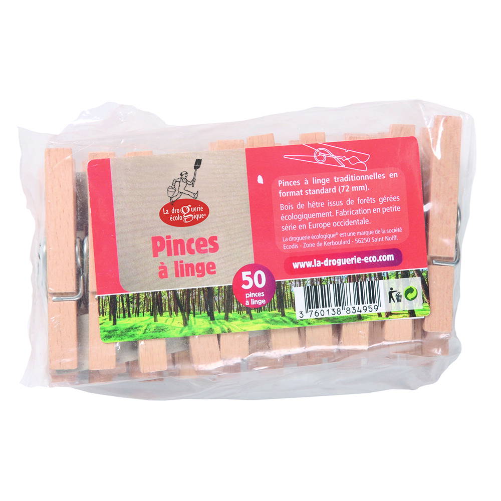 Wooden Clothespins - 50-pack