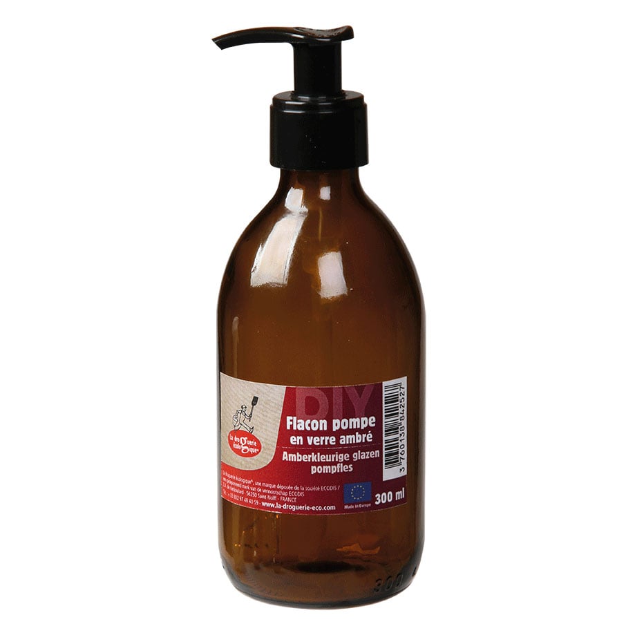 Glass Pump Bottle Brown - 300 ml