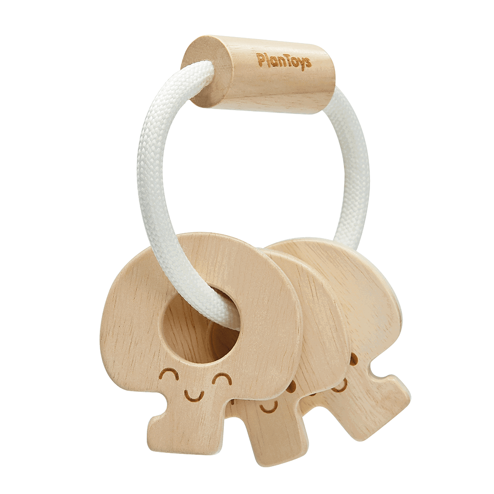 PlanToys - Rattle Keyring, Natural