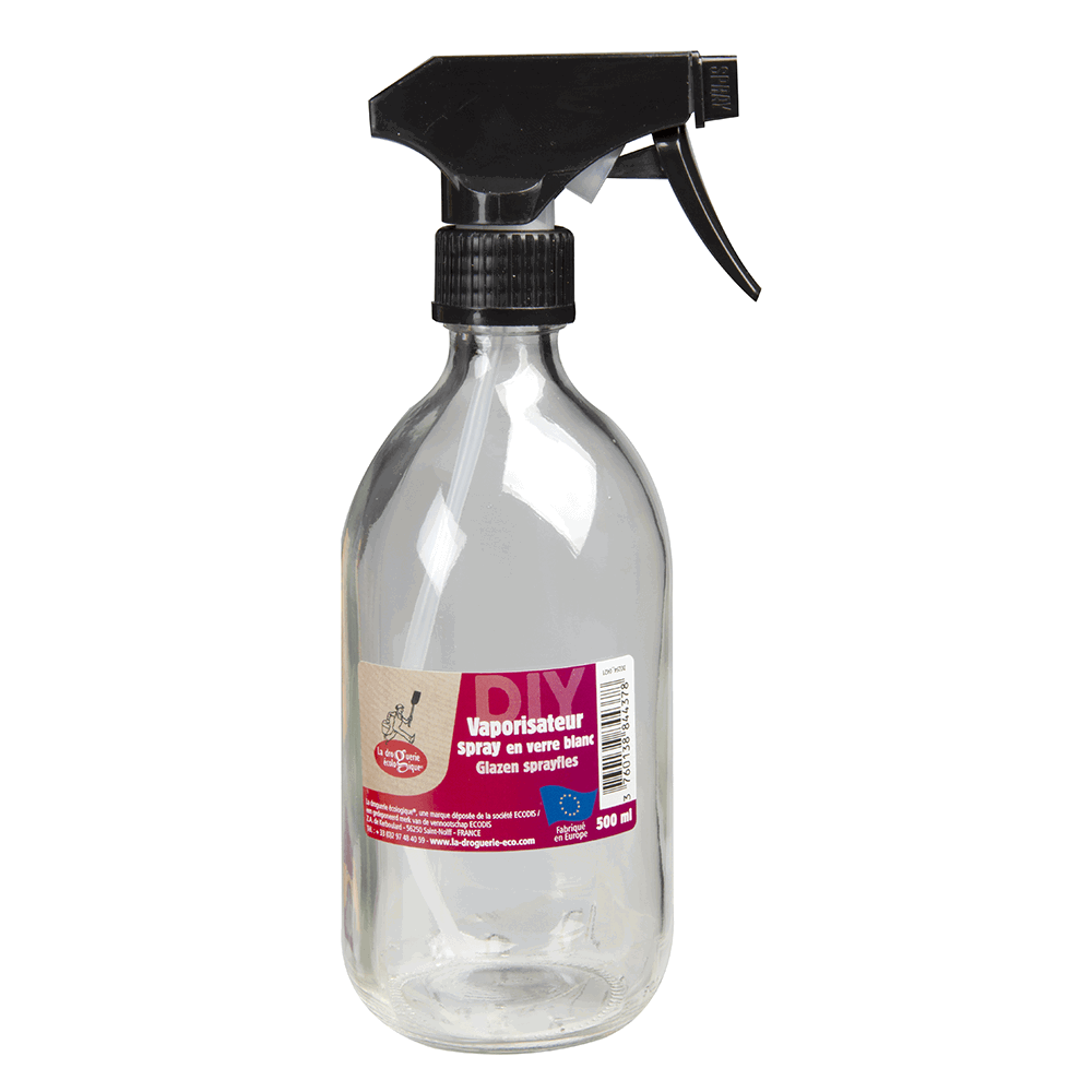 Glass Spray Bottle with Nozzle, Transparent - 500 ml