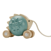 PlanToys - Pull Toy Hedgehog Blue