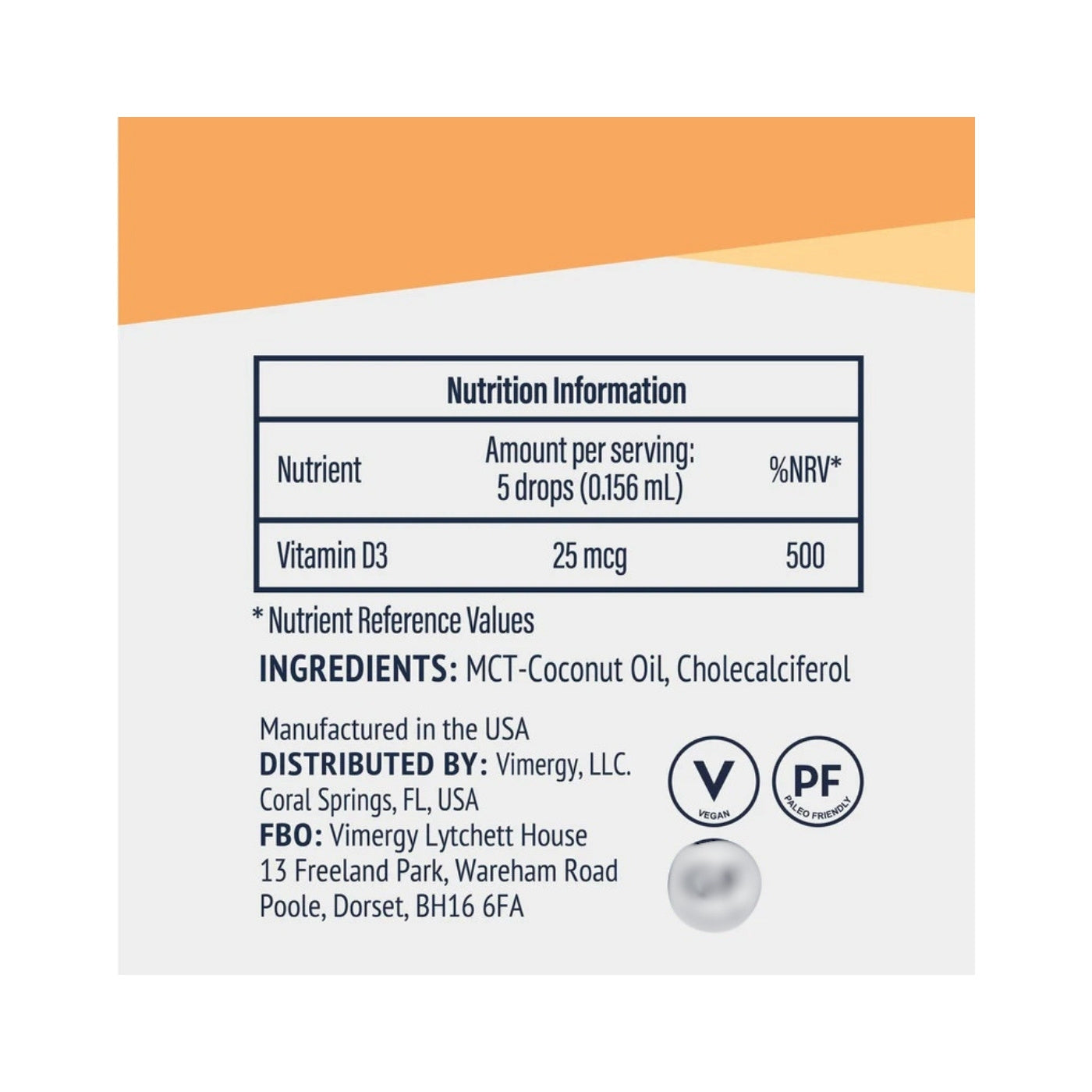 Vimergy Liquid Vegan D3, 13.3 ml