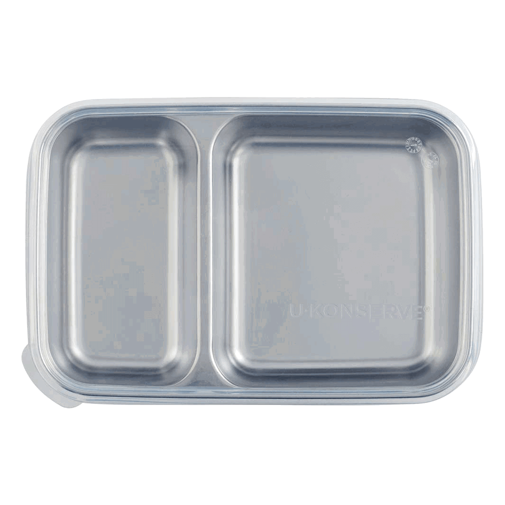 U-Konserve Silicone Lid 1280 ml Rectangle + 795 ml Divided - Clear
