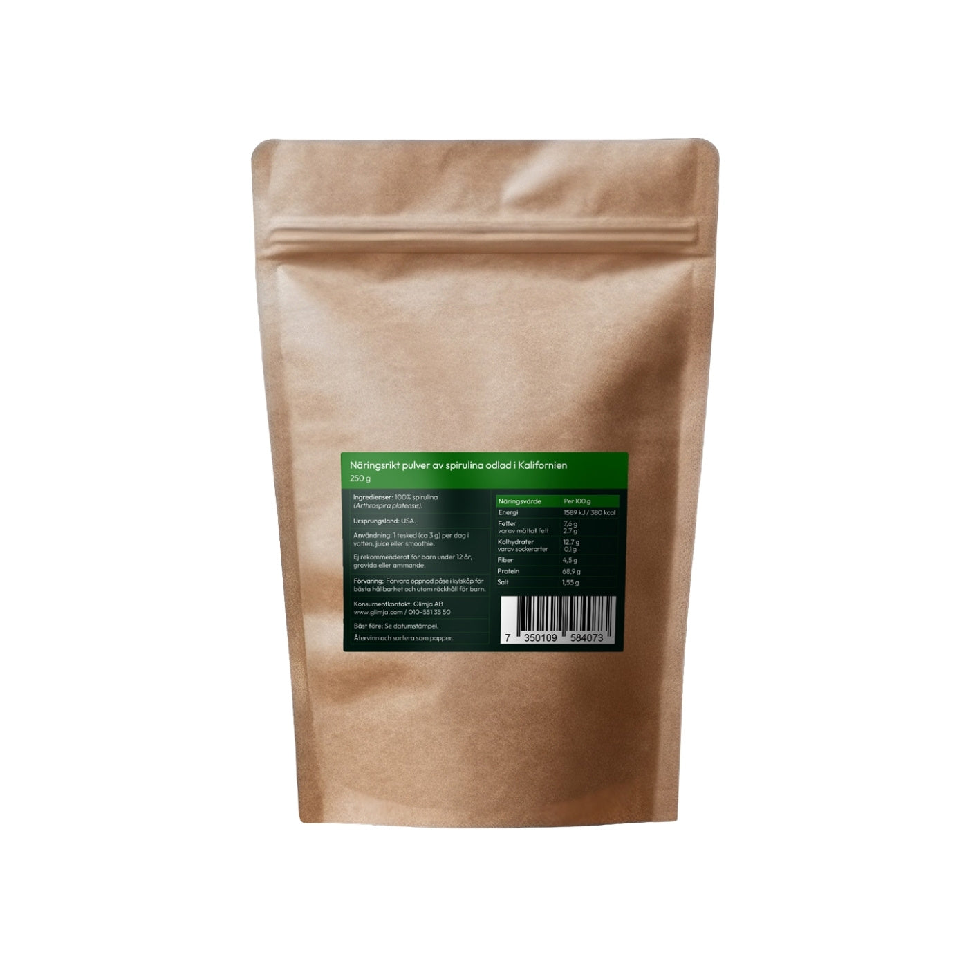 Glimja Spirulina Powder from USA, 250g