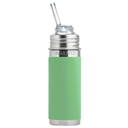 Pura – Insulated Kiddo Straw Bottle Stainless Steel with Silicone Sleeve 260 ml, Moss