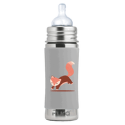 Pura - Baby Bottle Stainless Steel with Silicone Sleeve 325 ml, Fox Sleeve