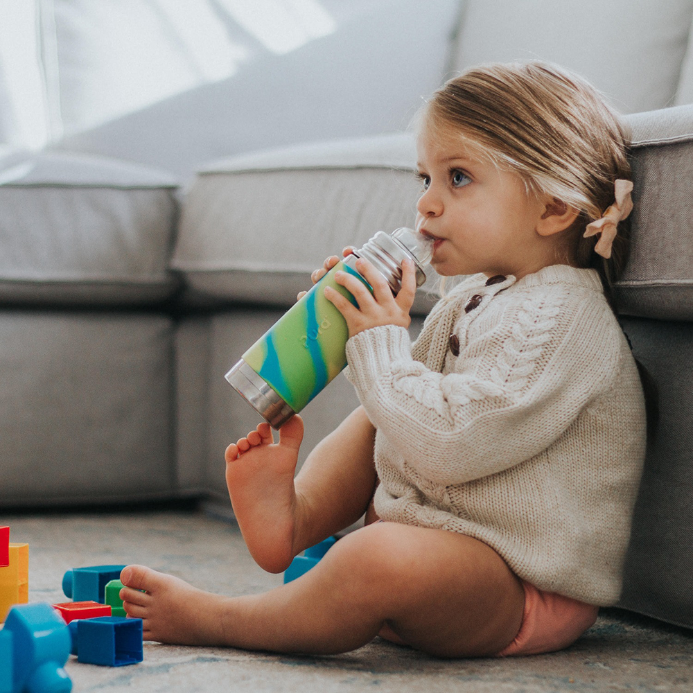 Pura - Insulated Sippy Cup Stainless Steel with Silicone Sleeve 260 ml, Unicorn