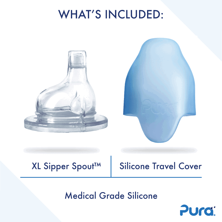 Pura - Stainless Steel Sippy Cup with Silicone Sleeve 325 ml, Rose