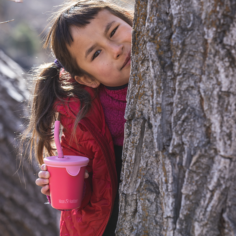 Klean Kanteen - Kids Cup Straw Lid, Pink Tie Dye - 2-pack