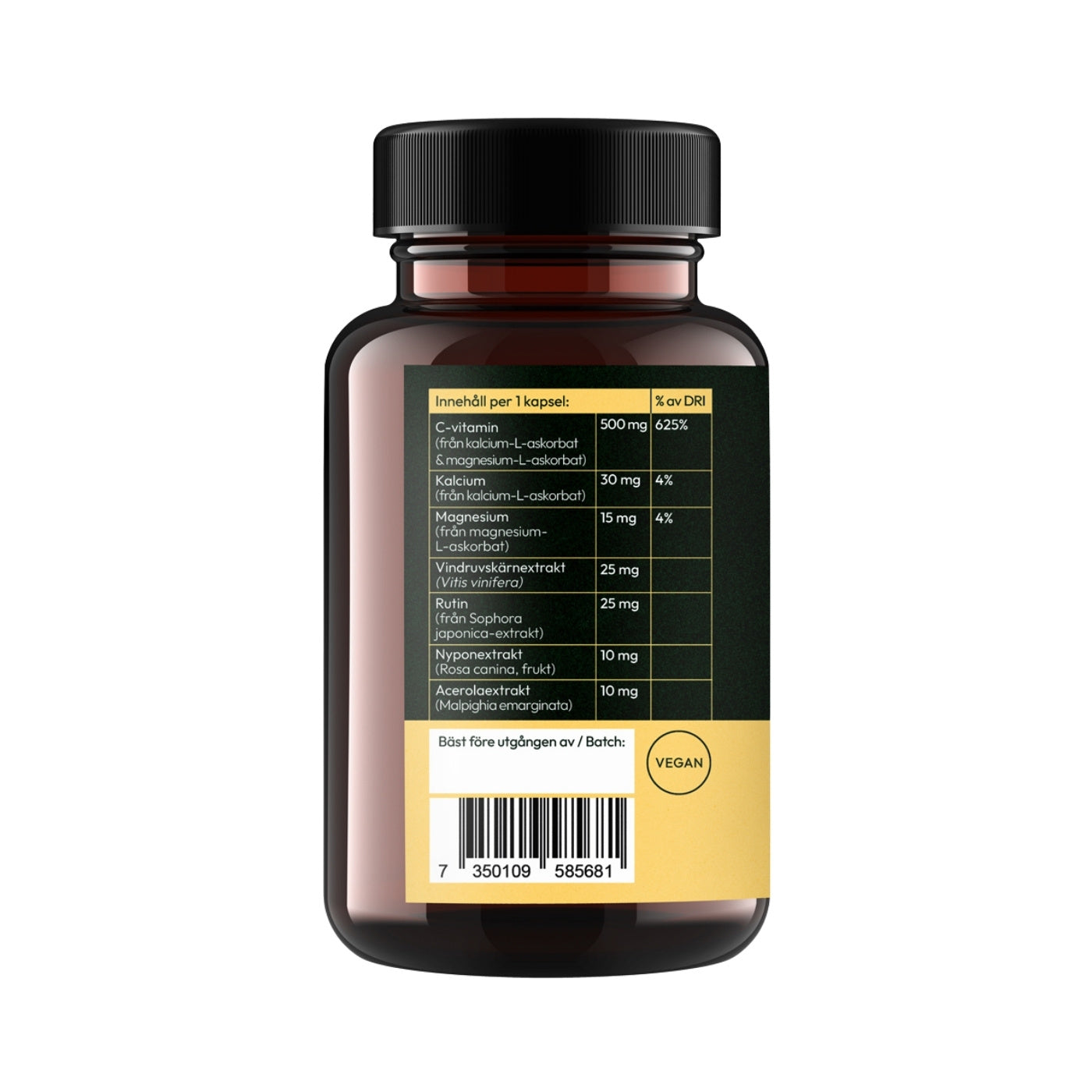 pH-neutral Vitamin C, 180 capsules - Glimja